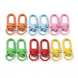 Honeyhandy Zinc Alloy Baking Paint Swivel Snap Hooks Clasps, Mixed Color, 33.5x13.5x5.5mm, Hole: 9mm