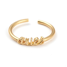 Honeyhandy Constellation/Zodiac Sign Brass Cuff Rings, Open Rings, Real 18K Golden Plated, Aries, US Size 7 1/4(17.5mm), word: 11x3mm