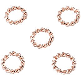 NBEADS 100 Pcs 8mm 304 Stainless Steel Jump Rings, Rose Gold Twisted Open Jump Rings with 5mm Inner Diameter Connectors Jewelry Findings for DIY Jewelry Making