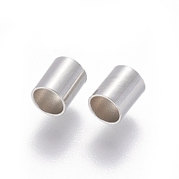 Honeyhandy 304 Stainless Steel Tube Beads, Stainless Steel Color, 5x4mm, Hole: 3mm