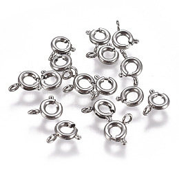 Honeyhandy 304 Stainless Steel Spring Ring Clasps, Stainless Steel Color, 5x1.5mm, Hole: 1.5mm