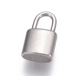 Honeyhandy 304 Stainless Steel Pendants, Padlock, Stainless Steel Color, 11x6x3mm, Hole: 4x2.5mm