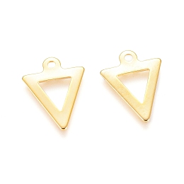 Honeyhandy 201 Stainless Steel Charms, Triangle, Real 24K Gold Plated, 12x9.5x0.5mm, Hole: 1mm