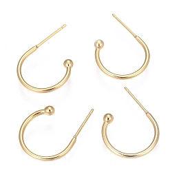 Honeyhandy 304 Stainless Steel Earring Hooks, Golden, 17x22x1.5mm, Pin: 1mm