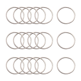 Honeyhandy Non-Tarnish 304 Stainless Steel Linking Ring, Ring, Stainless Steel Color, 25x0.8mm