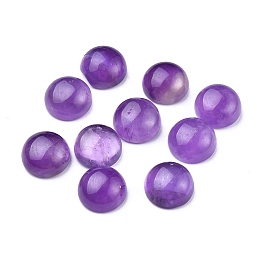 Honeyhandy Natural Amethyst Cabochons, Half Round, Grade A, 8x3.5~4mm