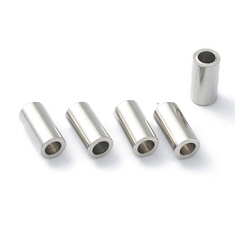 Honeyhandy 304 Stainless Steel Spacer Beads, Tube, Stainless Steel Color, 10x5mm, Hole: 3mm