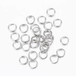 Honeyhandy 304 Stainless Steel Split Rings, Double Loops Jump Rings, Stainless Steel Color, 4.5x1mm, about 3.5mm inner diameter