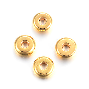 Honeyhandy 304 Stainless Steel Spacer Beads, Flat Round, Golden, 4x1.2mm, Hole: 1.2mm