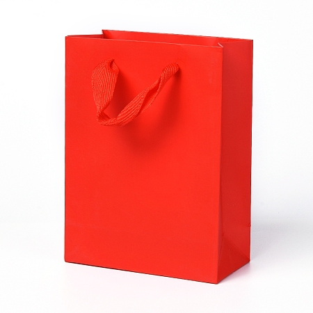 Honeyhandy Kraft Paper Bags, with Handles, Gift Bags, Shopping Bags, Rectangle, Red, 16x12x5.9cm