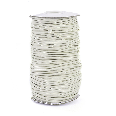 Honeyhandy Round Elastic Cord, with Fibre Outside and Rubber Inside, Antique White, 2mm, about 76.55 yards(70m)/roll