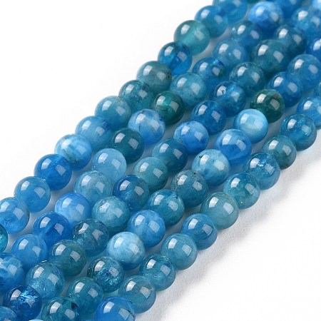 Honeyhandy Natural Apatite Beads Strands, Round, 4~4.6mm, Hole: 1mm, about 93pcs/strand, 6.10''(15.5cm)