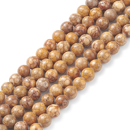 Honeyhandy Natural Maifanite/Maifan Stone Beads Strands, Round, 6mm, Hole: 1mm, about 62pcs/strand, 15.16 inch(38.5cm)