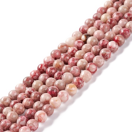 Honeyhandy Natural Maifanite/Maifan Stone Beads Strands, Dyed, Round, Flamingo, 4~4.5mm, Hole: 1mm, about 91~100pcs/strand, 14.96~15.35 inch(38~39cm)