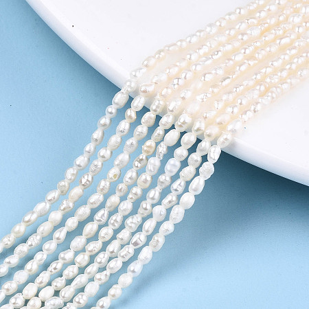 ARRICRAFT Natural Cultured Freshwater Pearl Beads, Rice, White, 2.1mm, Hole: 0.8mm, about 150pcs/strand, 15.35 inches(39cm)