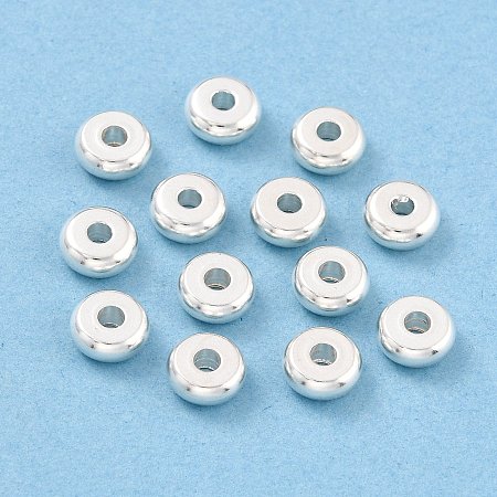 Honeyhandy 304 Stainless Steel Spacer Beads, Flat Round, Silver, 4x1.2mm, Hole: 1.2mm