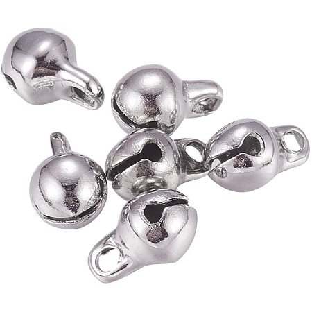 UNICRAFTALE 100pcs 304 Stainless Steel Bell Charms Small Jingle Bell Charms Pendants Silver Tones Bell Pendants for DIY Necklace Bracelet Making 9x5x5mm