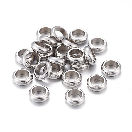 ARRICRAFT 304 Stainless Steel Spacer Beads, Column, Stainless Steel Color, 6x2mm, Hole: 4mm