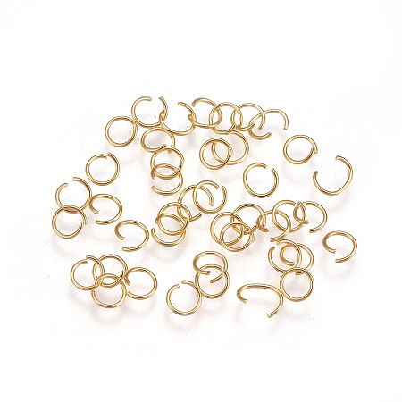Honeyhandy 304 Stainless Steel Open Jump Rings, Real 18k Gold Plated, 24 Gauge, 4x0.5mm, Inner Diameter: 3mm, about 1000pcs/bag