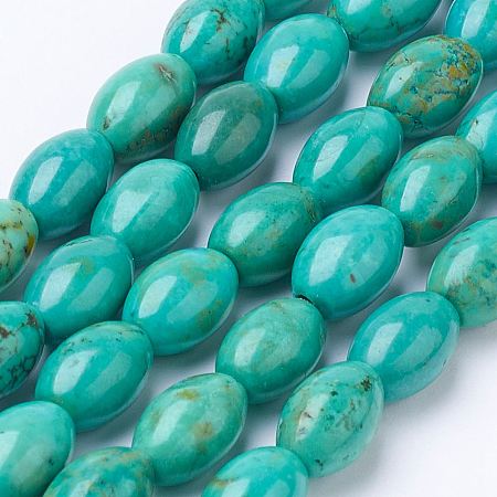 Arricraft Natural Howlite Bead Strands, Dyed, Oval, Dark Turquoise, 9.5~10x6.5~7mm, Hole: 1mm, about 41pcs/strand, 16.1 inch