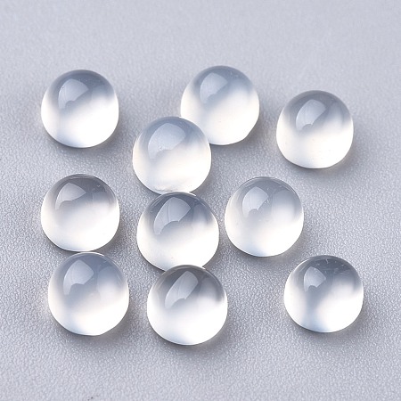 Honeyhandy Natural White Agate Cabochons, Half Round, Grade A, 4x2~4mm