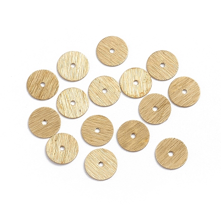 Honeyhandy Brass Spacer Beads, Long-Lasting Plated, Heishi Beads, Disc, Golden, 8x0.5mm, Hole: 1.2mm