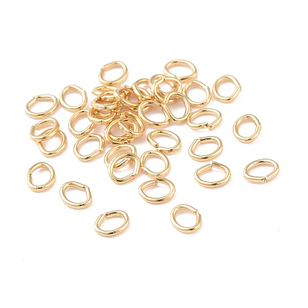 Honeyhandy Brass Jump Rings, Open Jump Rings, Cadmium Free & Lead Free, Oval, Real 14K Gold Plated, 3.8x3x0.5mm, 24 Gauge, Hole: 1.7x2.5mm, about 200~230pcs/5g