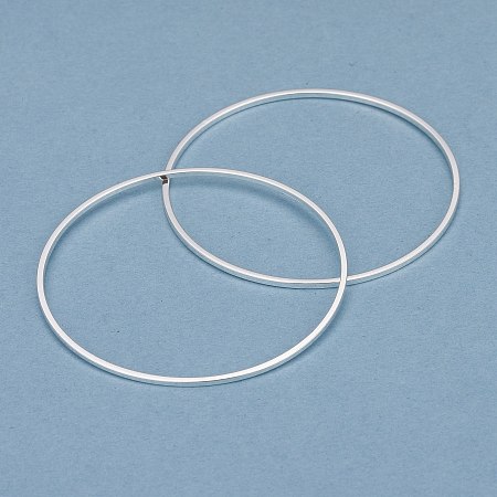 Honeyhandy Brass Linking Rings, Long-Lasting Plated, Round Ring, 925 Sterling Silver Plated, 40x1mm, Inner Diameter: 38mm
