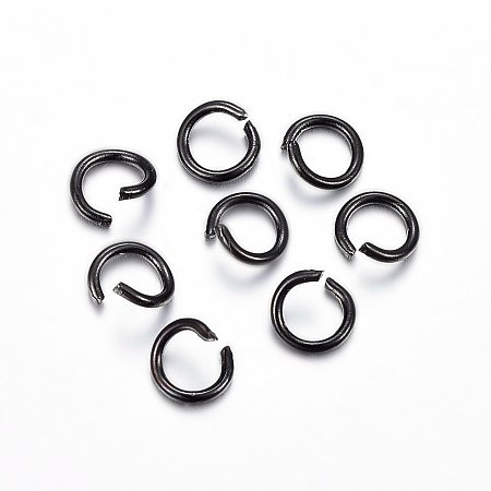 Honeyhandy 304 Stainless Steel Open Jump Rings, Electrophoresis Black, 21 Gauge, 5x0.7mm, Inner Diameter: 3.6mm