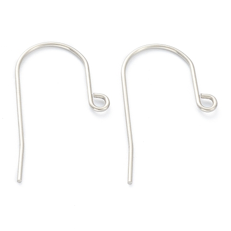 Honeyhandy 316 Surgical Stainless Steel Earring Hooks, Ear Wire, with Horizontal Loop, Stainless Steel Color, 17mm, Hole: 1.8mm, Pin: 0.7mm