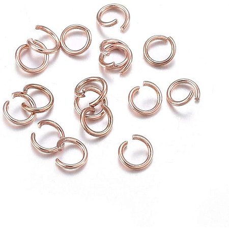 UNICRAFTALE 50pcs Stainless Steel Open Jump Rings Rose Gold Jump Rings Circle Ring Connectors Keychain Ring for Jewelry Making Accessory Findings 3x0.4mm