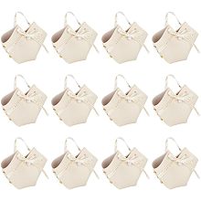 FINGERINSPIRE 12 Pack Leather Bowknot Gift Boxes with Ribbon 2.7x2.1x5.1 inch Beige Heart Shape PU Leather Mini Handbag Candy Gift Box Reusable Party Favor Boxes for Wedding Birthday Valentines's Day