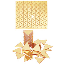 PandaHall Elite 100pcs Golden Mirrors for Crafts, Triangle Self Adhesive Mirror Tiles 0.6x0.7 Inch Acrylic Craft Mirror Stickers Small Mirror Circles for Framing Crafts DIY Projects Wall Table Decor