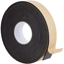 BENECREAT 32FT Self Adhesive Foam Strip Black Single Sided Weather Stripping Foam Seal Tape for Window Door Insulation (1.38" Wide, 0.12" Thick)