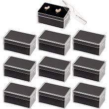 BENECREAT 10 Pack Gemstone Display Box Diamond Display Case Black Acrylic Jewelry Storage Box with Clear Lids for Gems, Coins, Diamond, Gift Packing, 2.2x1.5x1.1