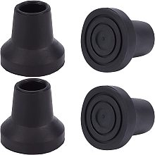 GORGECRAFT 4PCS Replacement Cane Tips 5/9 Inch Plastic Black Attachment Base Grip Durable Universal Sizing Walking and Standing Stick Accessories for Women Men Seniors Elderly