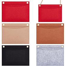 WADORN 5 Colors Felt Purse Organizer Insert, Handbag Felt Organizer Tote Bag Divider Pocket Inside Envelope Shaper with Eyelets for Clutch Conversion Insert Divider, 6.3x8.27 Inch