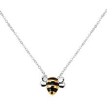 Arricraft Brass Bee Charm Necklace for Women, Platinum & Golden, 16.93 inch(43cm)