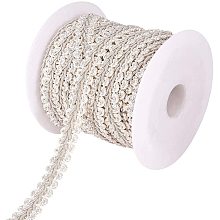 PandaHall 14 Yards 14mm Polyester Woven Gimp Braid Trim for Costume DIY Crafts Sewing Jewelry Making, Sliver