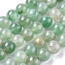 Honeyhandy Natural Green Aventurine Beads Strands, Grade B, Round, 8~8.5mm, Hole: 1mm, about 47pcs/strand, 15.5 inch