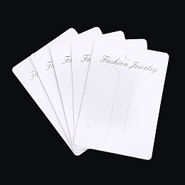 Honeyhandy Cardboard Display Cards, Used For Hair Barrettes, Rectangle, White, 8.8x6.1x0.03cm, Hole: 7mm