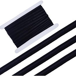 GORGECRAFT 10 Yards 10mm Wide Non-Slip Elastic Ribbon Silicone Elastic Gripper Band Stretch Rubbers Elastic Belt for DIY Garment Sewing Crafts Sports Shorts Accessories, Black