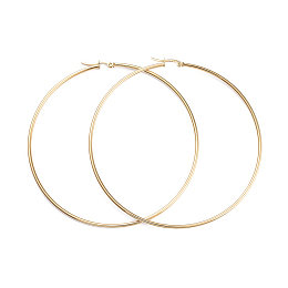 Honeyhandy 201 Stainless Steel Big Hoop Earrings, with 304 Stainless Steel Pins, Ring Shape, Golden, 83x2mm, 12 Gauge, Pin: 0.7~1.3x0.68mm