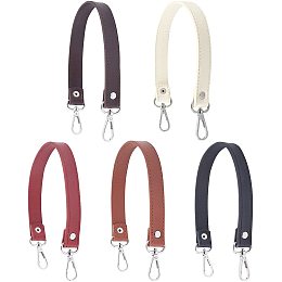 WADORN 5 Colors Leather Purse Handles, 14.5 Inch PU Leather Handbag Strap Shoulder Bag Strap Replacement Bag Strap Extender Tote Bag Top Handle with Platinum Swivel Clasps DIY Bag Making Accessories