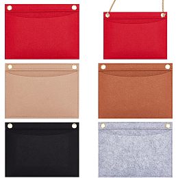 WADORN 5 Colors Felt Purse Organizer Insert, Handbag Felt Organizer Tote Bag Divider Pocket Inside Envelope Shaper with Eyelets for Clutch Conversion Insert Divider, 6.3x8.27 Inch