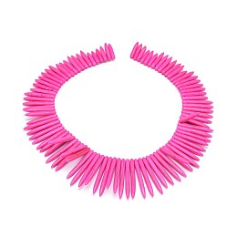 Honeyhandy Synthetic Turquoise Graduated Spike Beads Strands, Tusk Shape, Deep Pink, 20~49x4.5~5mm, Hole: 1.2mm, about 99pcs/strand, 16.9~17.7 inch(43~45cm)