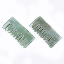 ARRICRAFT Natural Green Aventurine Massage Comb, Massage Tools, Gua Sha Scraping Stick, 79~81x39~41x7~8mm