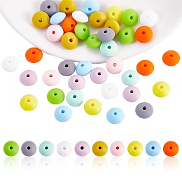 100Pcs 12MM Silicone Abacus Beads Silicone Beads Bulk Colorful Spacer Beads Silicone Bead Kit for Keychains Bracelets Necklaces DIY Crafts Making, Mixed Color, 12mm, Hole: 2mm