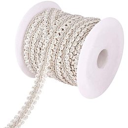 PandaHall 14 Yards 14mm Polyester Woven Gimp Braid Trim for Costume DIY Crafts Sewing Jewelry Making, Sliver