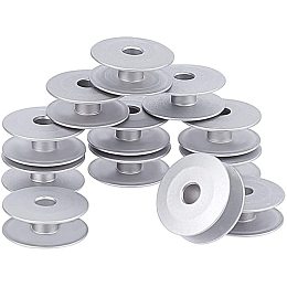 PandaHall 30pcs Aluminum Bobbins M Metal Bobbins Empty Thread Spool for Long Arm Quilting Sewing Machine Crafts Making, 25.5x10.5mm